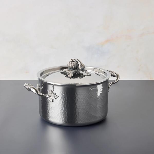 Ruffoni Opus Prima Hammered Stainless Steel Soup Pot, 4 qt.