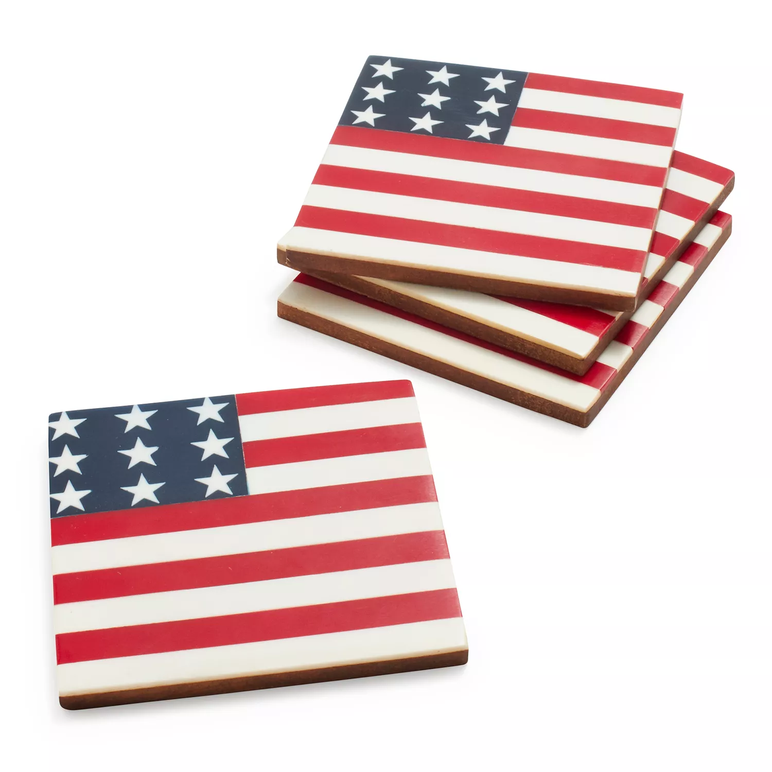 Sur La Table American Flag Coasters, Set of 4