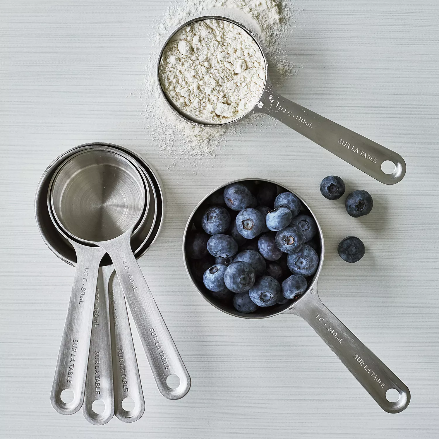 Sur La Table Stainless Steel Measuring Cups, Set of 6