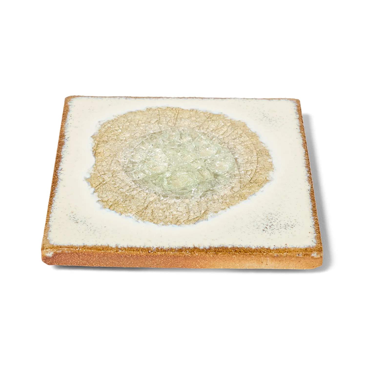Dock 6 Pottery Square Crackle Coaster, 4"