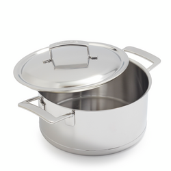 Demeyere Silver7 Stainless Steel Dutch Oven with Lid, 5.5 Qt.