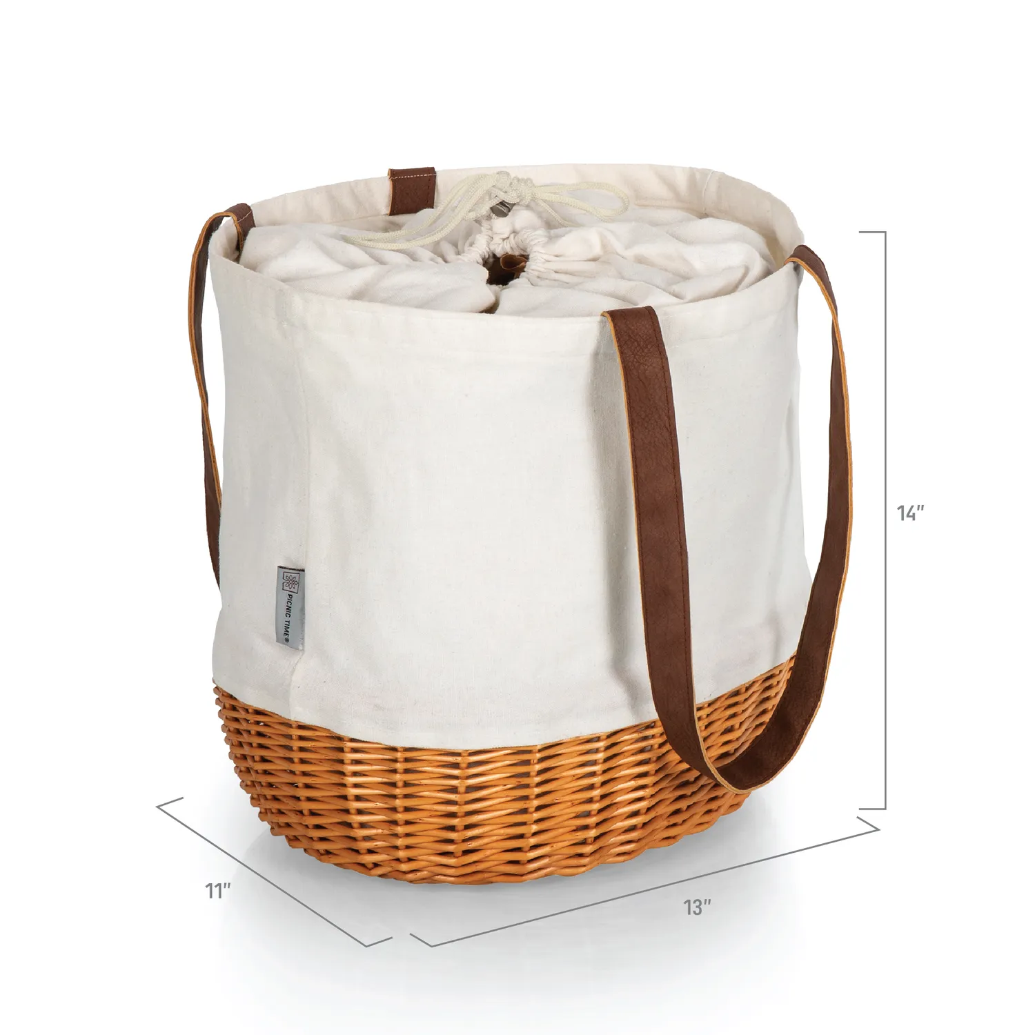 Picnic Time Coronado Canvas & Willow Basket Tote