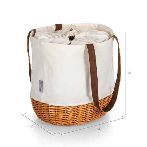 Picnic Time Coronado Canvas & Willow Basket Tote