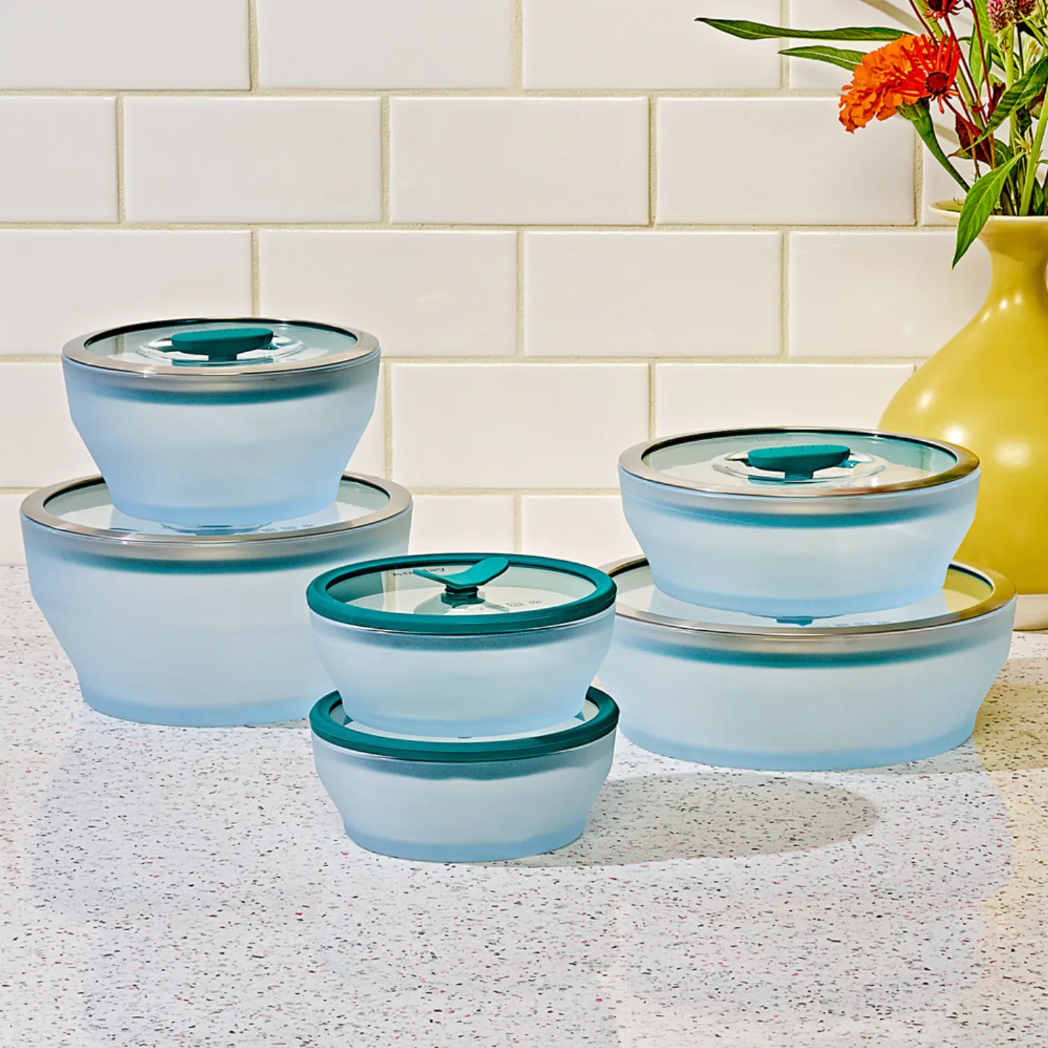 Anyday Microwave 12-Piece Glass Round Dish Set