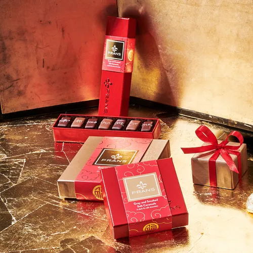 Fran's Chocolates Gray Smoked Salt Caramels Lunar New Year Gift Box