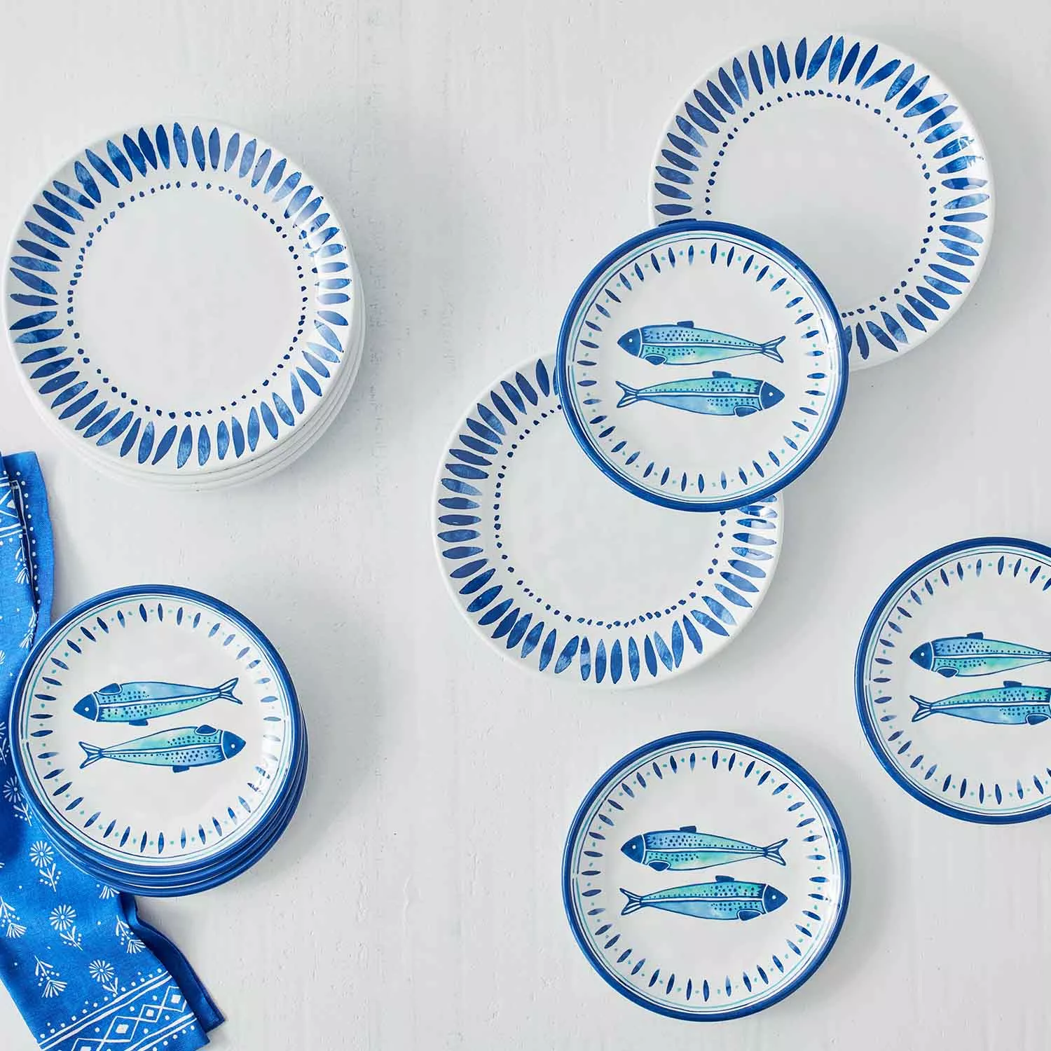 Sur La Table El Mar 12-Piece Melamine Dinnerware Set