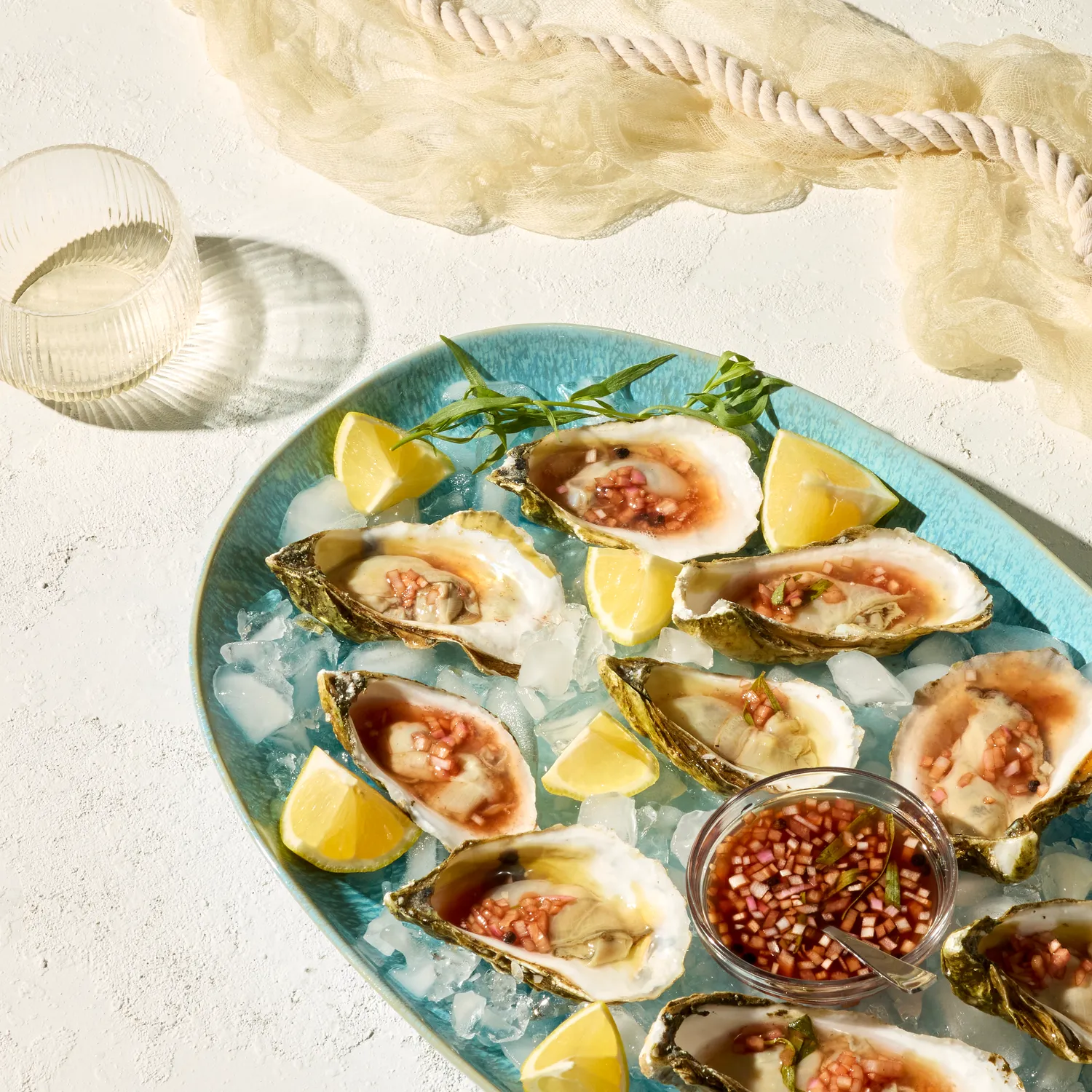 Sur La Table Driftwater Reactive Glaze Oval Platter