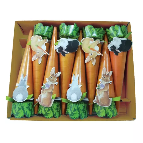 Caspari Bunnies and Carrots Crackers, Set of 8