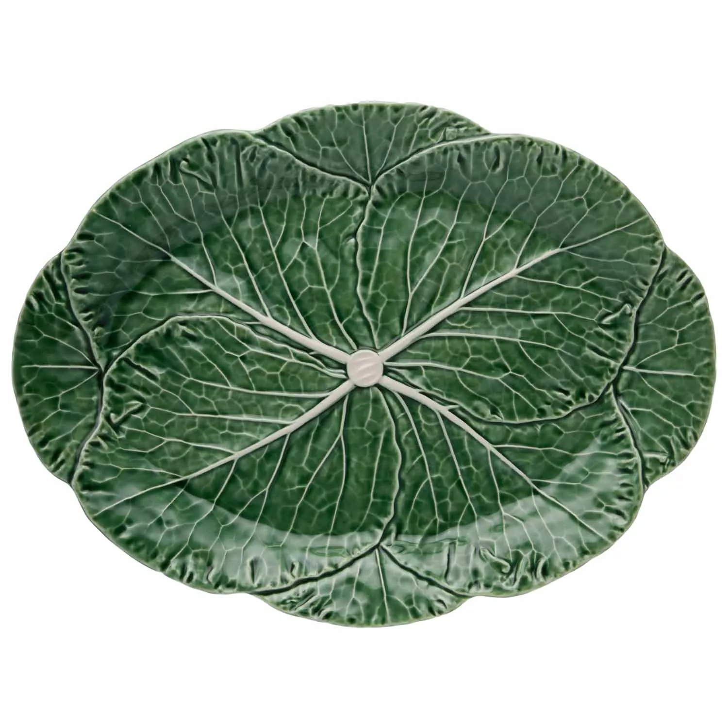 Bordallo Pinheiro Cabbage Green Oval Platter, 17