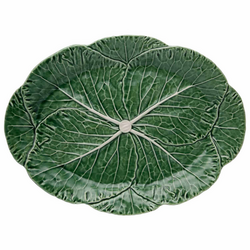 Bordallo Pinheiro Cabbage Green Oval Platter, 17"