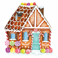 Hester & Cook Gingerbread House Paper Placemats, Set of 12