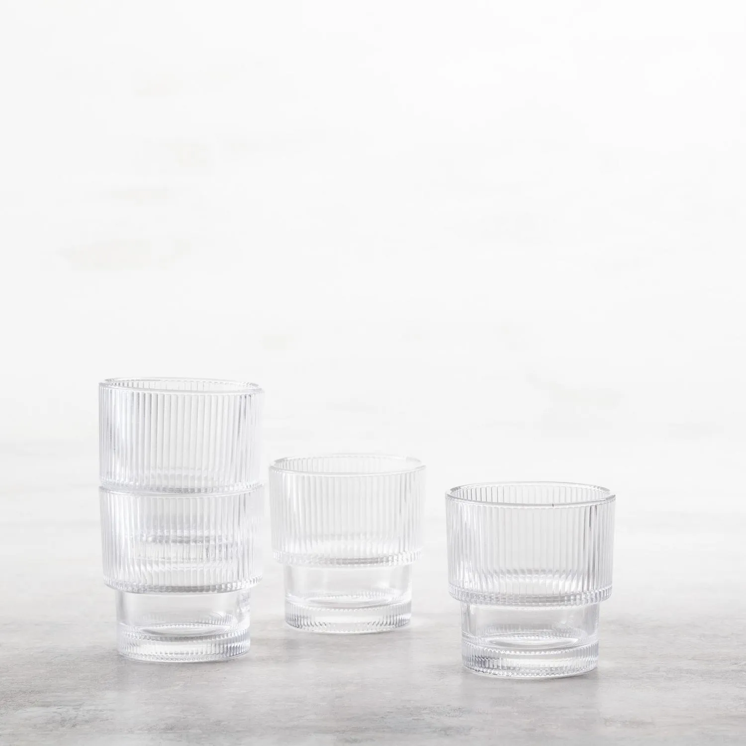 Fortessa Noho Stackable Rocks Glasses, Set of 4