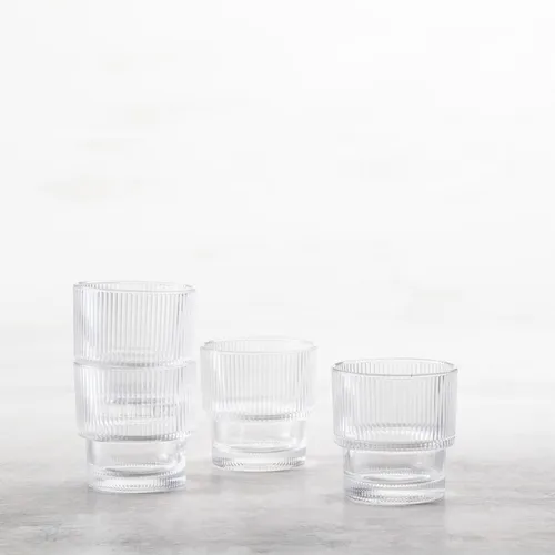 Fortessa Noho Stackable Rocks Glasses, Set of 4