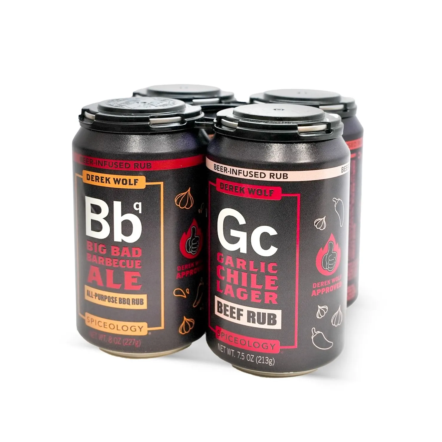 Spiceology Derek Wolf Beer-Infused Rub Sampler, Set of 4