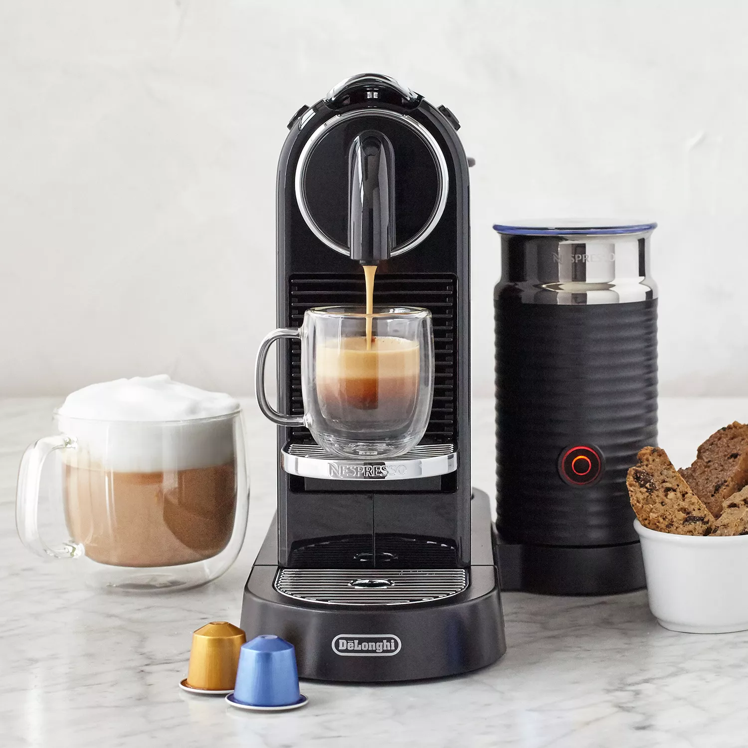 Nespresso CitiZ by De'Longhi Espresso Machine with Aeroccino3 Frother,  Black