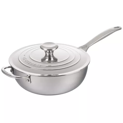 Le Creuset Stainless Steel Nonstick Saucepan with Lid, 3.5 Qt.