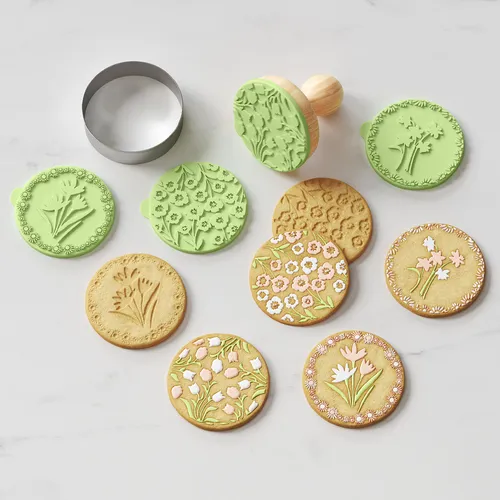 Sur La Table Floral Stamp 6-Piece Cookie Cutter Set