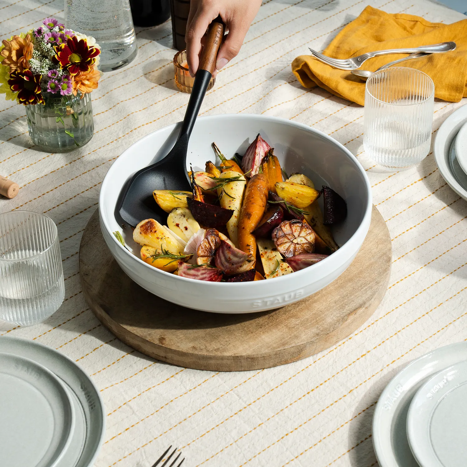 Staub Ceramic Shallow Serving Bowl, 11"
