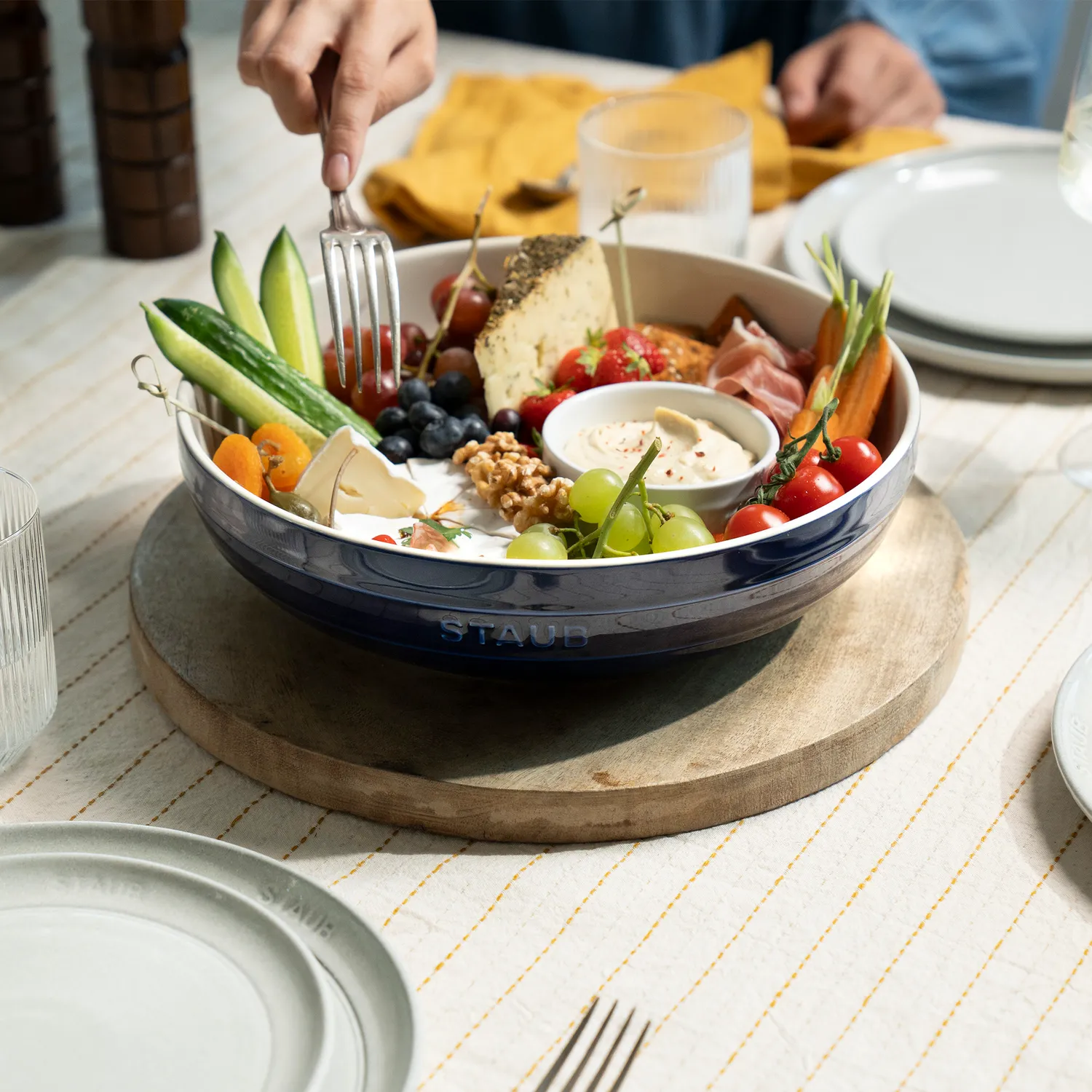 Staub Ceramic Shallow Serving Bowl, 11"