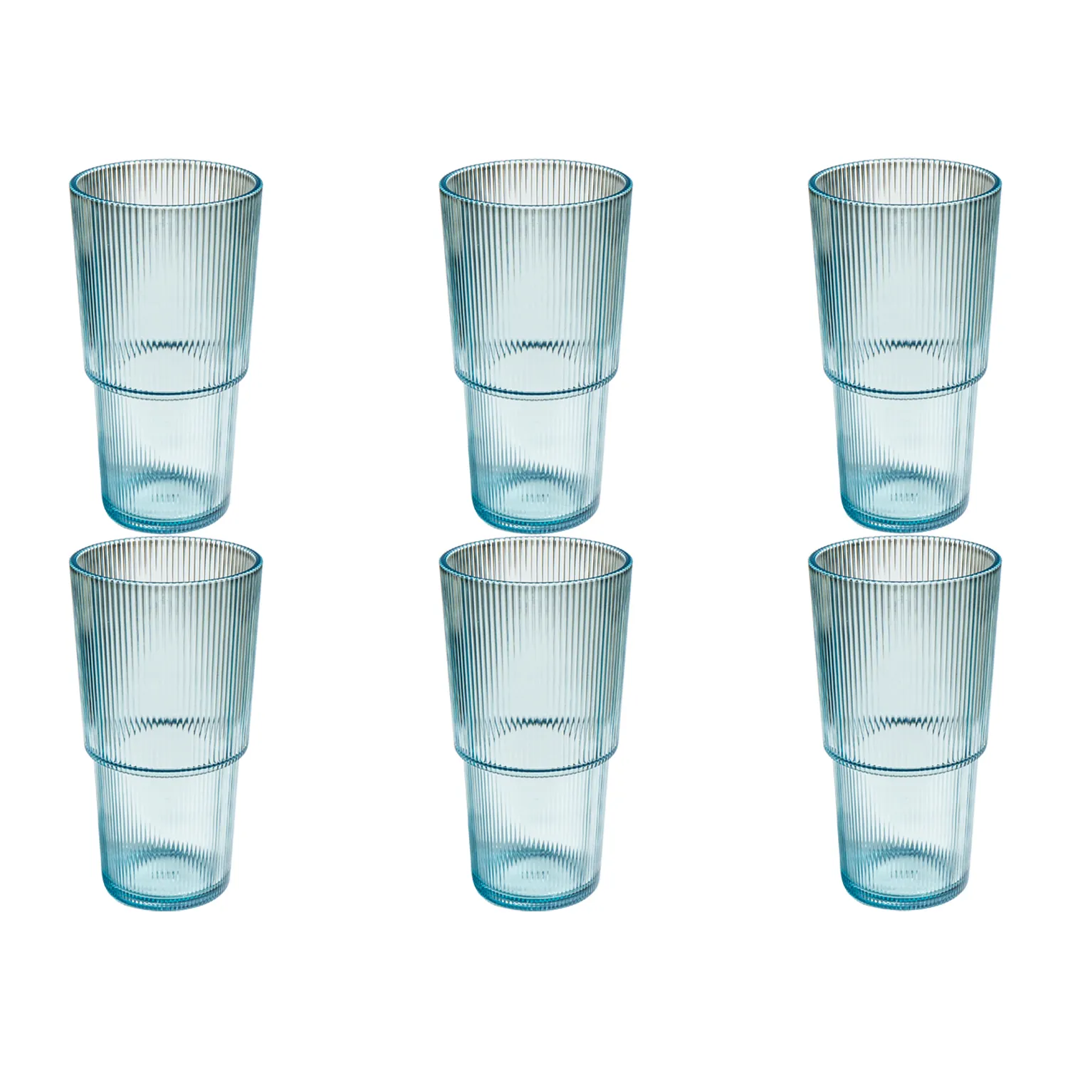 Tar Hong Ribbed Jumbo Acrylic Glasses, Set of 6