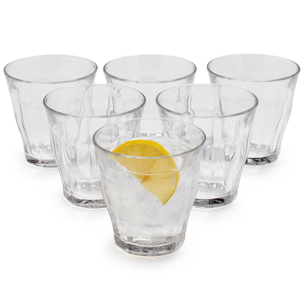 Duralex Picardie Set of 6 Short 7.75 oz Clear Stacking Tumbler Drinking Glasses 