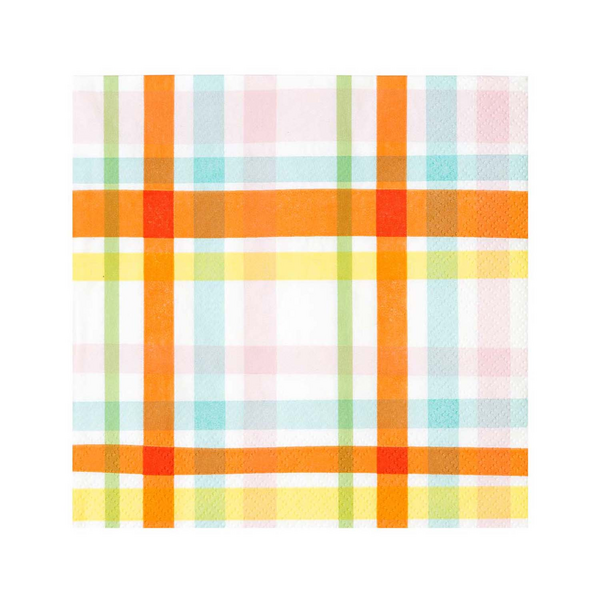Talking Tables Rainbow Check Cocktail Napkins, Set of 20
