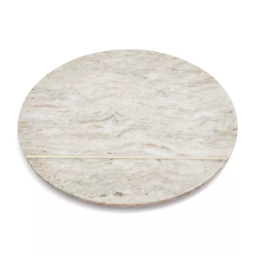 Beige Marble Round Cheese Board, 12"