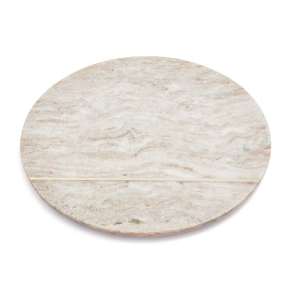 Beige Marble Round Cheese Board, 12"
