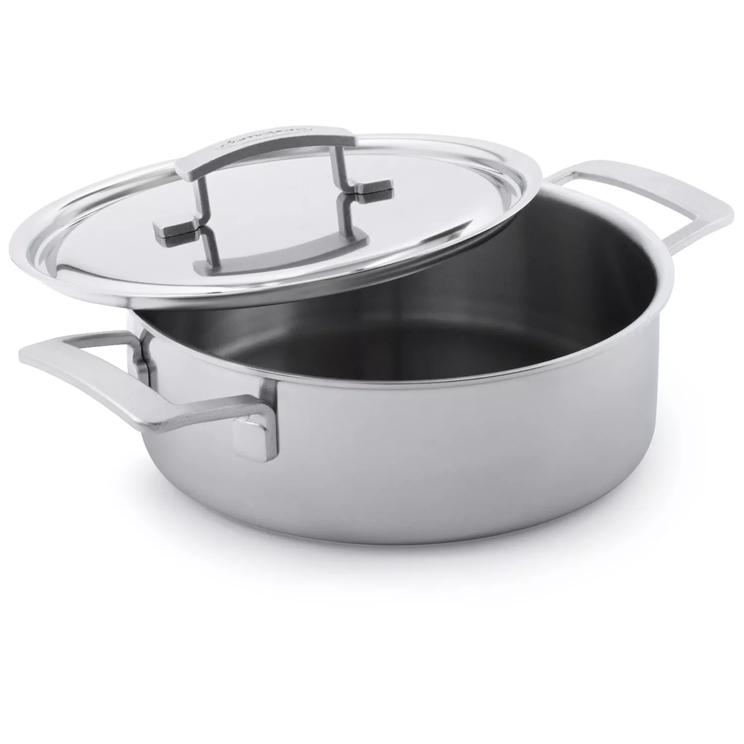 Demeyere Industry5 Stainless Steel Deep Sauté Pan With Double Handle & Lid, 4 Qt.