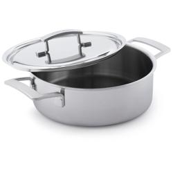 Demeyere Industry5 Stainless Steel Deep Sauté Pan With Double Handle & Lid, 4 Qt.