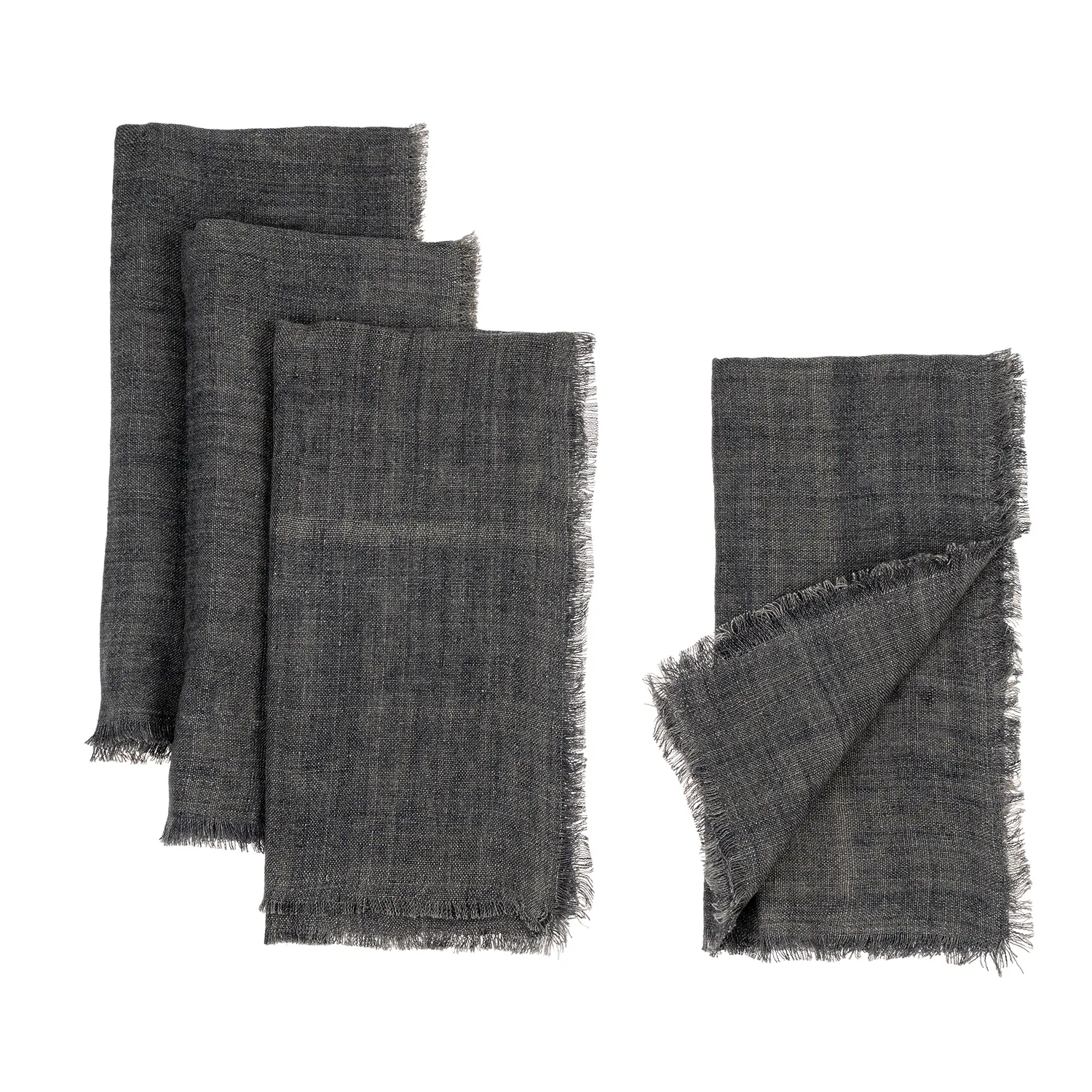 Indaba Fringe Linen Napkins, Set of 4