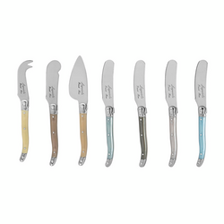 French Home Laguiole Mother of Pearl 7-Piece Cheese Knife Set Knives are pretty