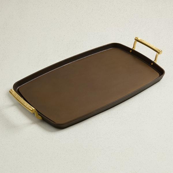 Smithey Polished Cast Iron Double Burner Griddle, 18"x12"