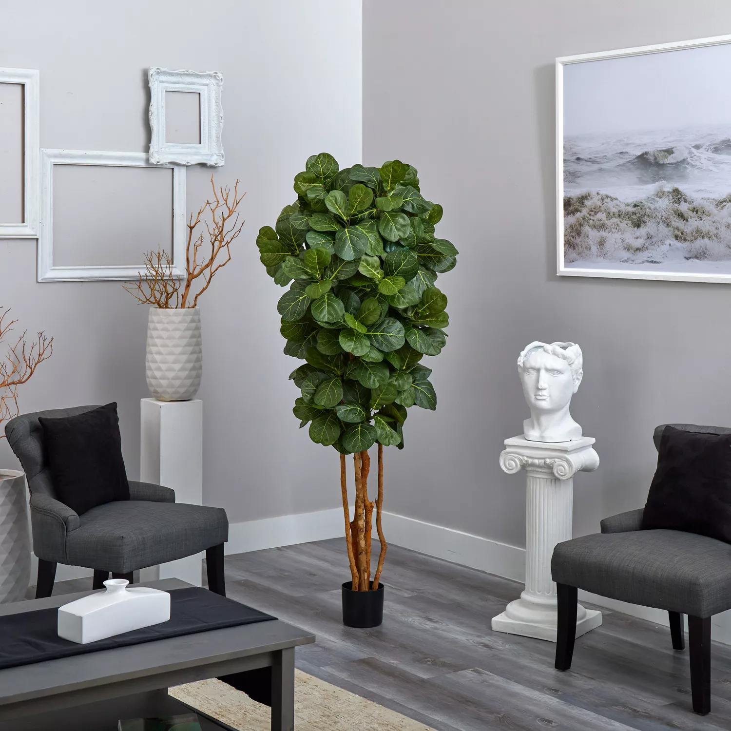 Nearly Natural Fiddle Leaf Fig Silk Tree, 6'