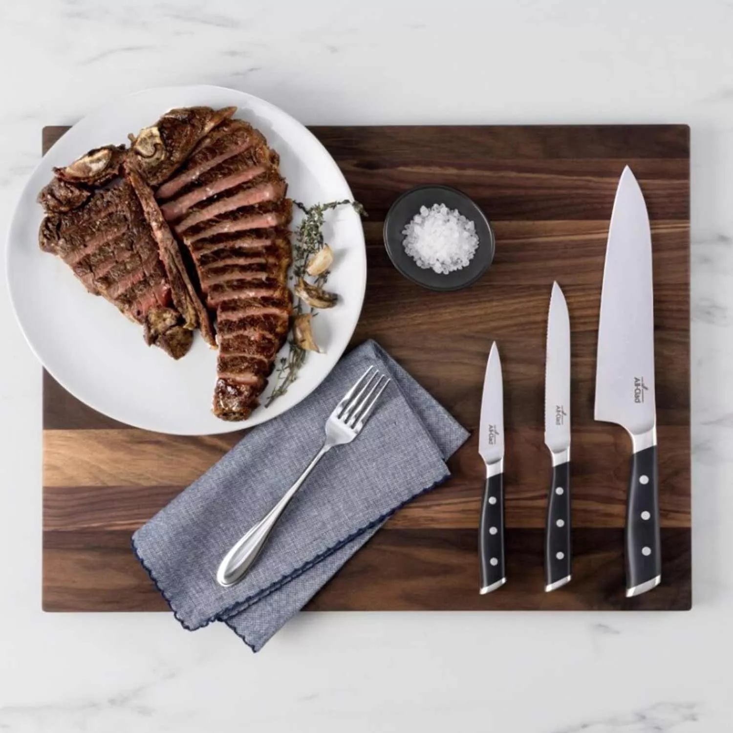 All-Clad Forged Chef’s, Utility & Paring Knife Set