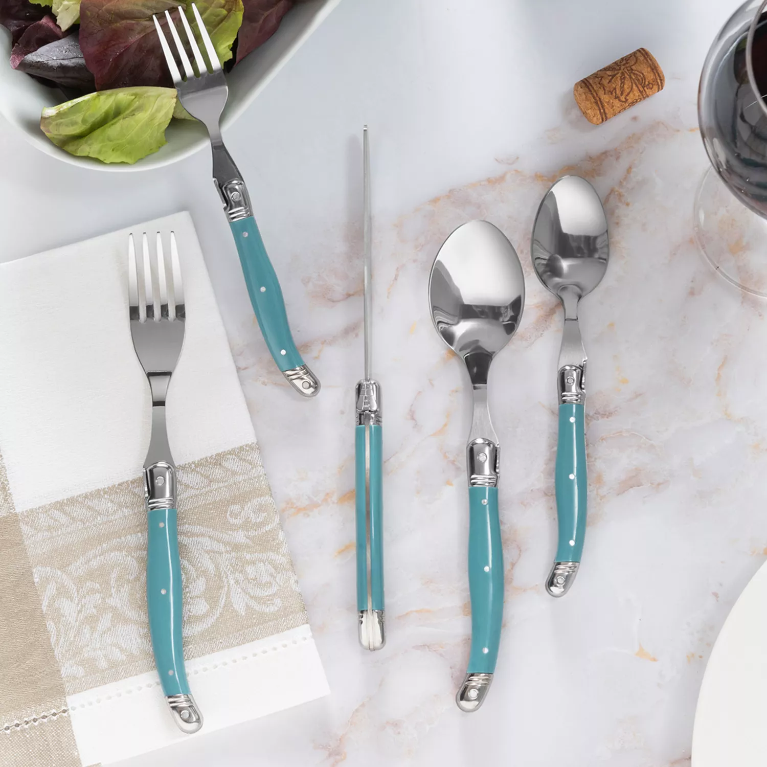 French Home Laguiole Stainless Steel Flatware, 20-Piece Set