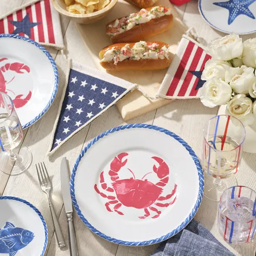  Sur La Table Seaside Crab Melamine Dinner Plate