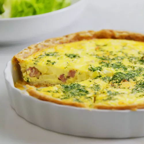 Leek Parmesan and Ham Quiche