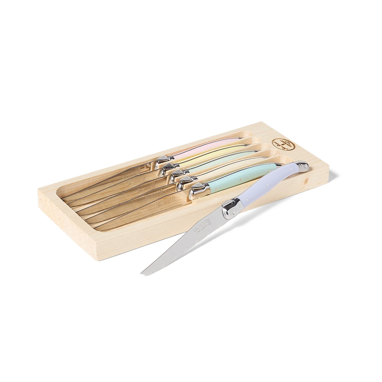 Dubost Laguiole Pastel Steak Knives, Set of 6