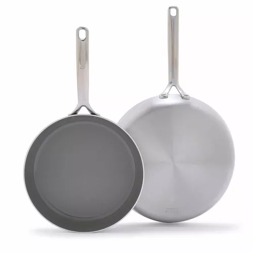 GreenPan GP5 Stainless Steel Skillet Set, 10" & 12"