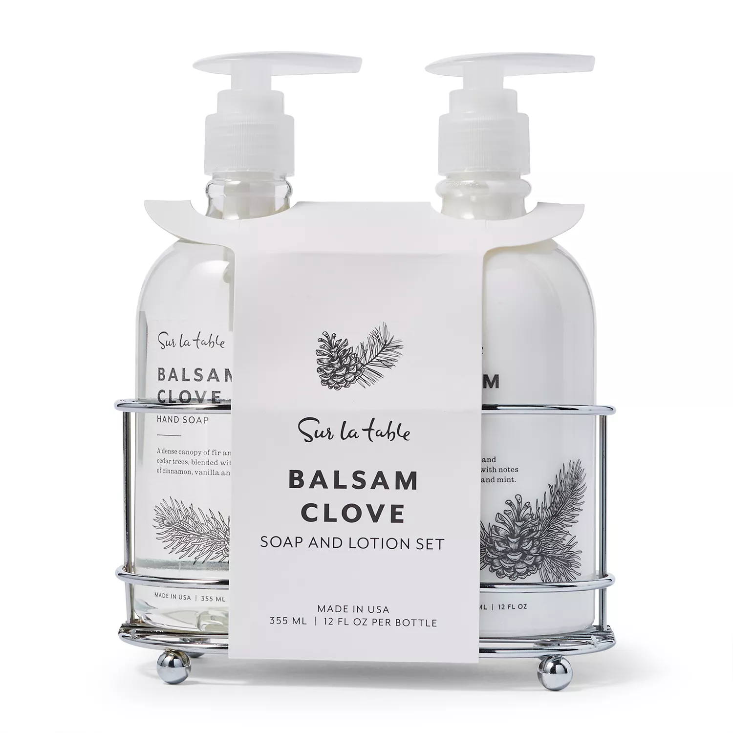 Sur La Table Balsam Clove Soap & Lotion Caddy Set