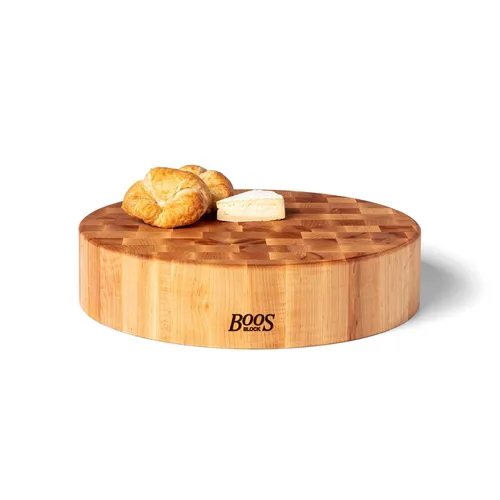 John Boos Maple End-Grain Round Chopping Block, 18" x 4"