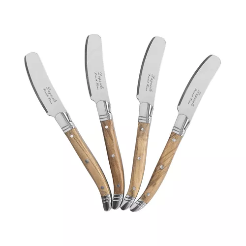 French Home Connoisseur Laguiole Spreaders with Olivewood Handles, Set of 4