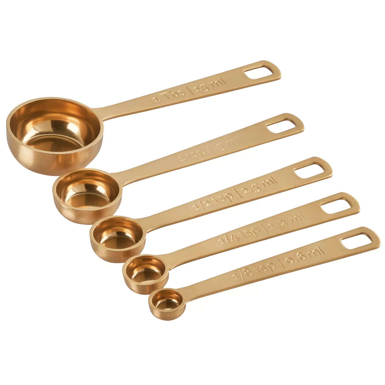 Le Creuset Goldtone Measuring Spoons, Set of 5