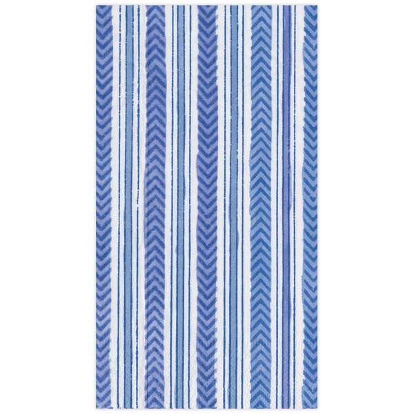 Carmen Stripe Blue Guest Napkins, Set of 15