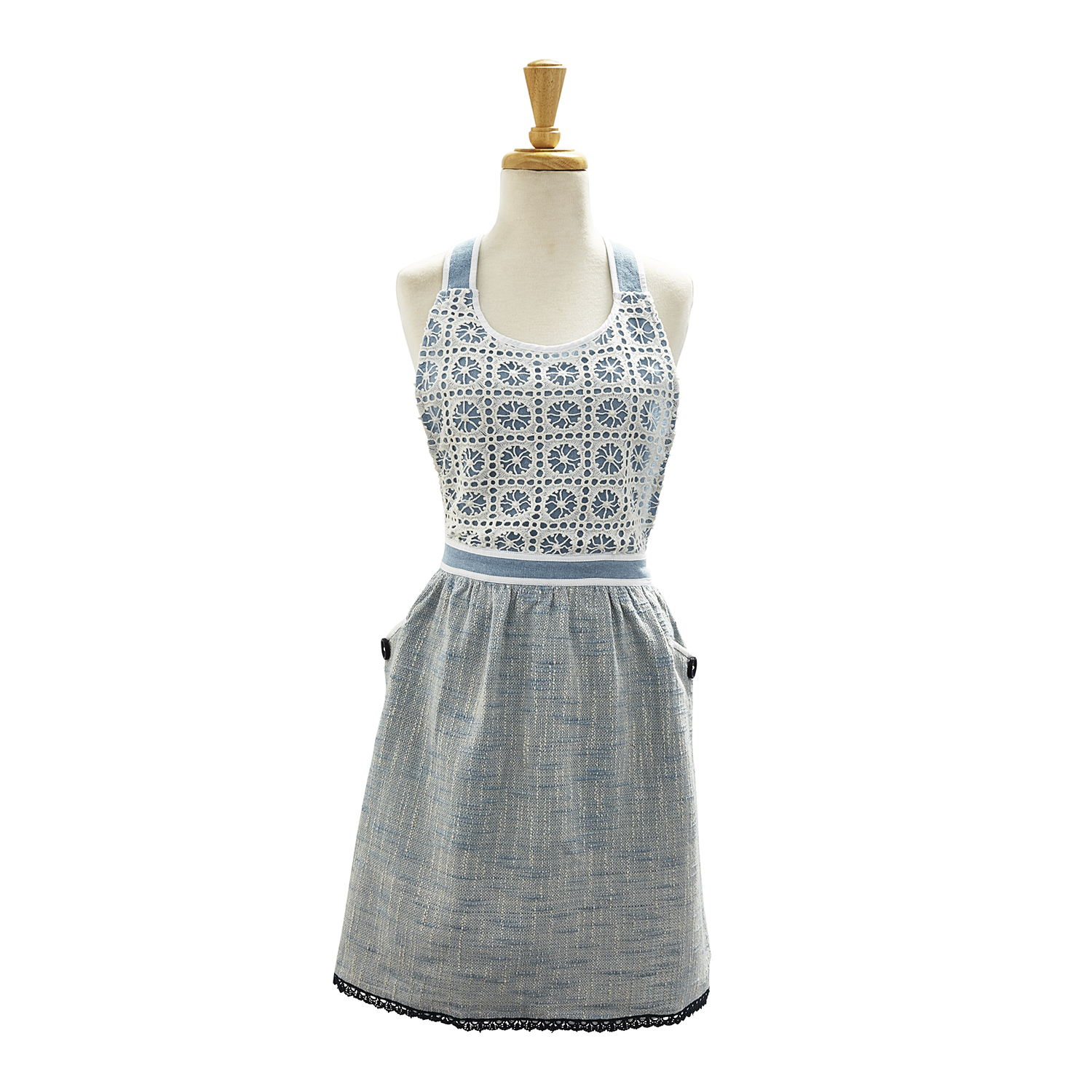 Sur La Table Blue Lace Apron