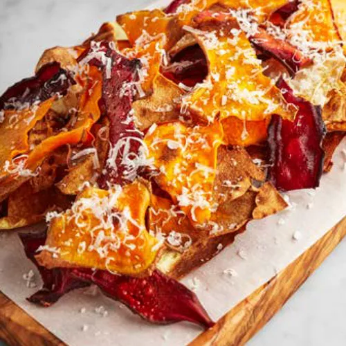 Root Vegetable Chips with Chimichurri Dip