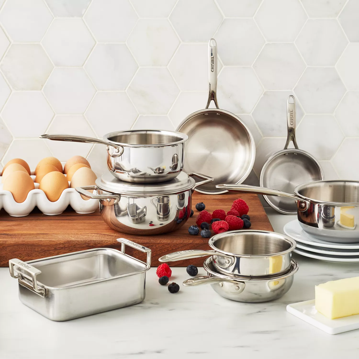 Cristel Strate Cookware Set in Stainless Steel