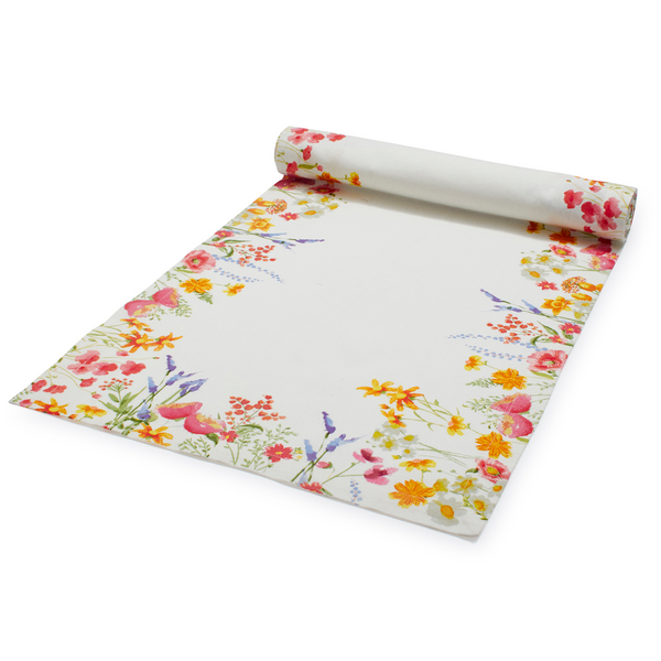 Garden Floral Linen Table Runner