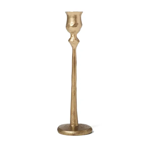 Sur La Table Brushed Gold Iron Forged Taper Candle Holders